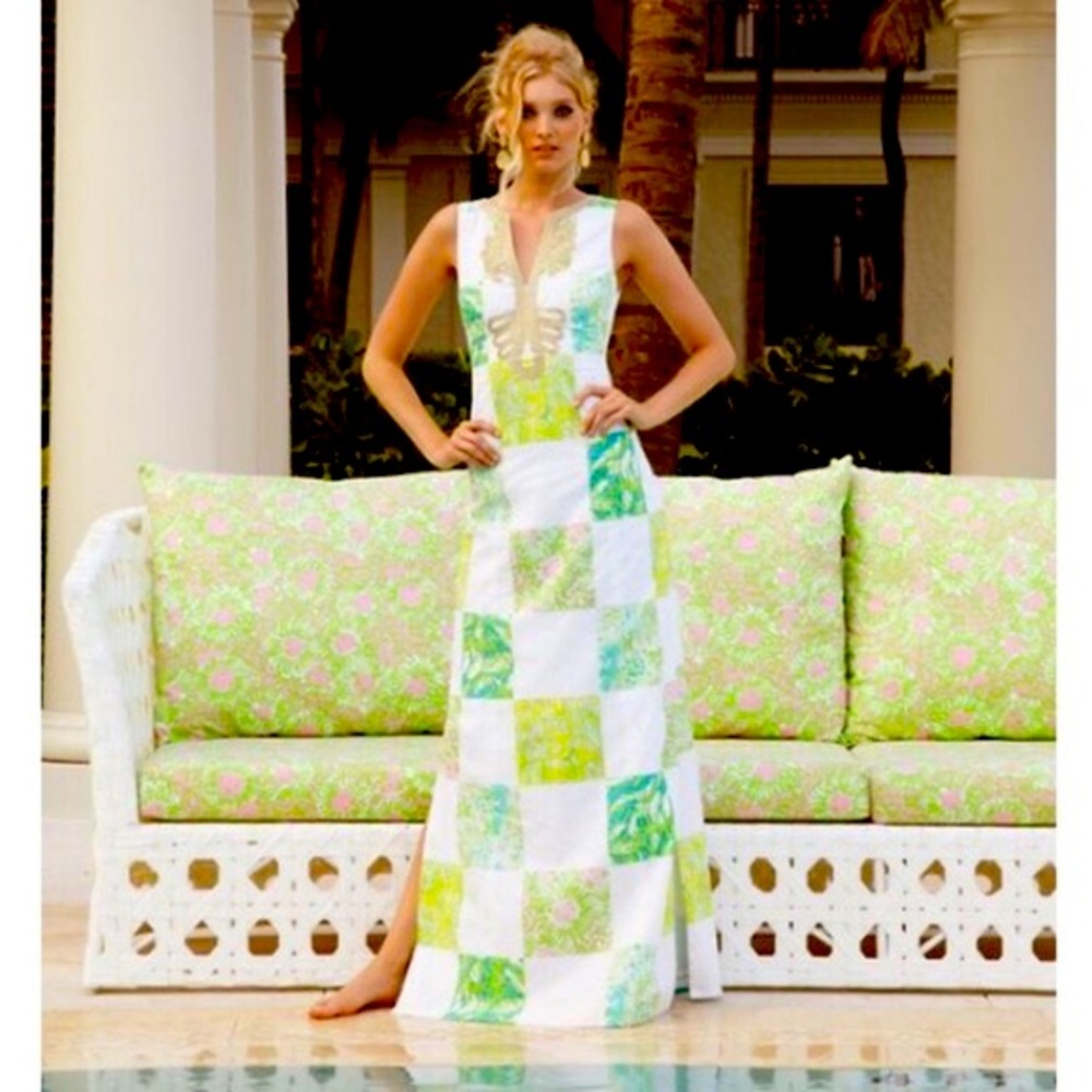 Lilly Pulitzer Janice Patchwork Maxi Sheath Dress